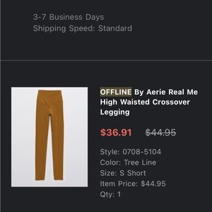 Offline by Aerie Real Me High Waisted Crossover Leggings, Tree Line Color, Small